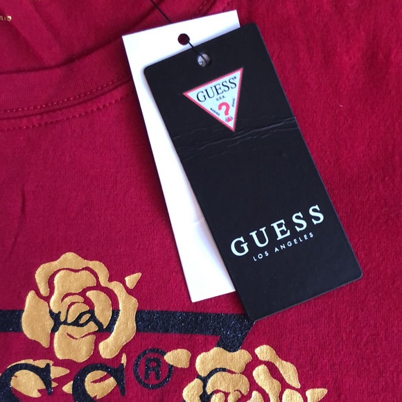 NWT GUESS Flower Stencil Tee Sz XL - Picture 5 of 6